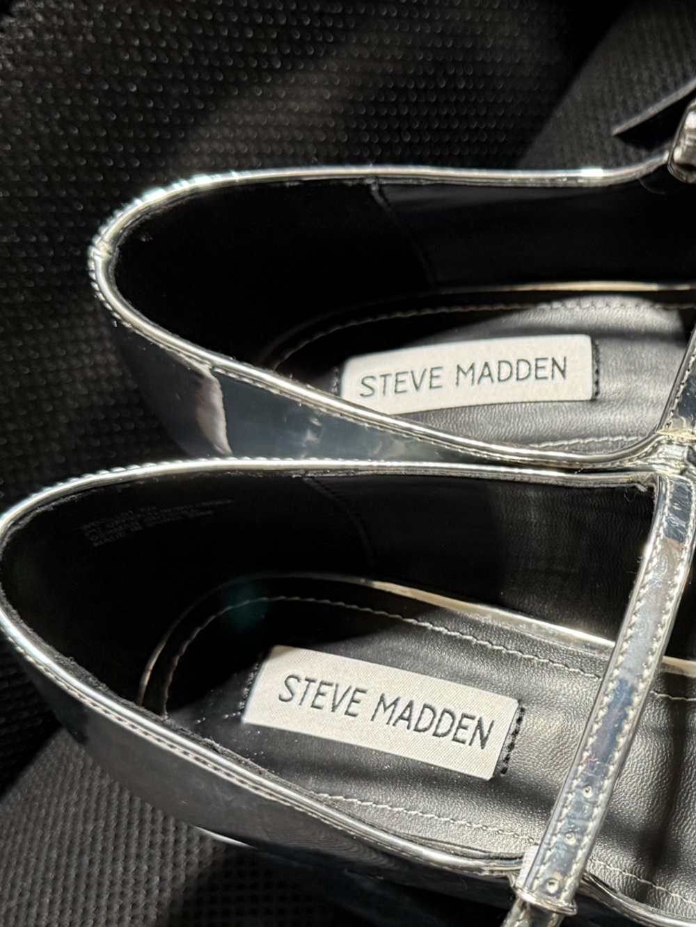 NWOT - Brand New Steve Madden Metallic Silver Mary Jane Heels - Picture 2 of 4